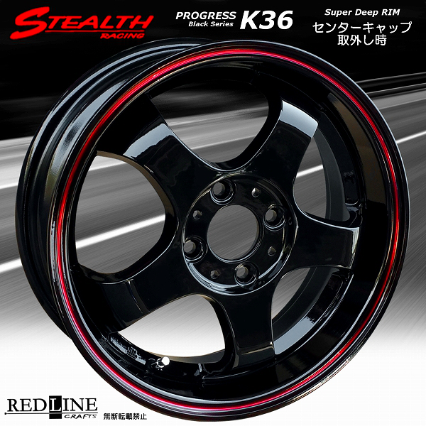 □ STEALTH Racing K36 Black Series □ 15x5.5J 軽四用/人気の 
