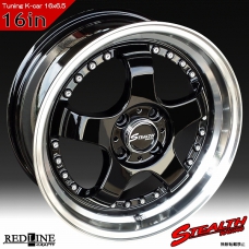■ STEALTH Racing K35 ■

前後幅広&スーパーディープ2段リム!!

16x6.5J　チューニング軽四専用ホイール

KENDA KR20　165/50R16 タイヤ付4本セット