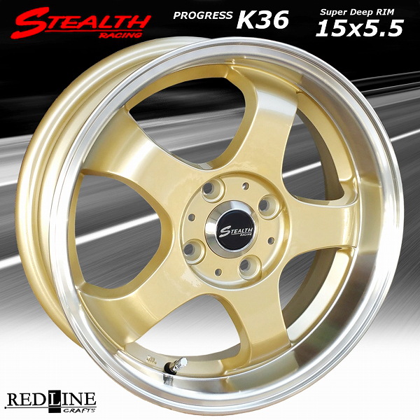 ■ STEALTH Racing K36 ■

15x5.5J　軽四用/人気のスーパーディープリム!!

ドレスアップ軽四用ホイール4本セット