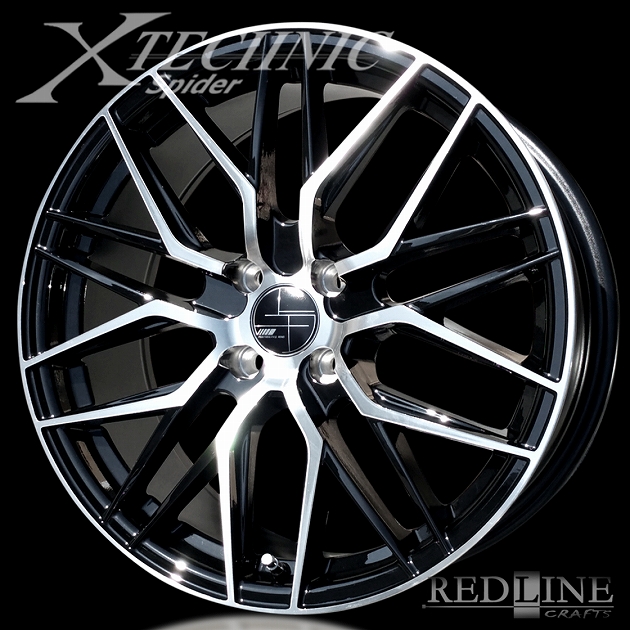 □ X-TECHNIC Spider □ 17x7.5J OFF+42 4H/PCD100 精悍な見た目のスパイダーメッシュホイール4本セット BMW  MINI ミニクーパー 他 ※注意:輸入車ボルト注意事項あり | 【送料無料】タイヤホイール通販 ステルスレーシング 販売 REDLINE直販