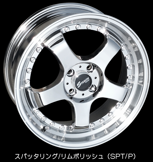 【販売正本】■ ステルスレーシング K36 ■ 16x6.5J　コンパクトカー推薦ホイール4本セット　精悍ブラック色　人気のスーパーディープリム!! 社外品